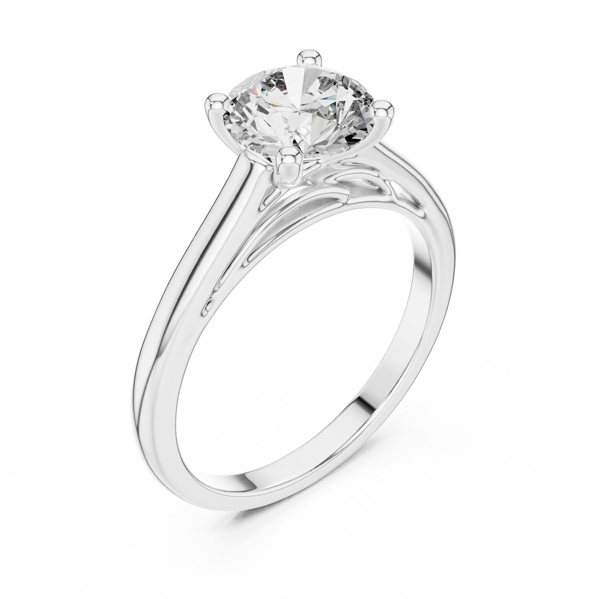 Round Solitaire Lab Grown Diamond Engagement Ring
