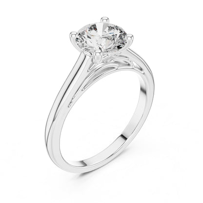 Round Solitaire Lab Grown Diamond Engagement Ring