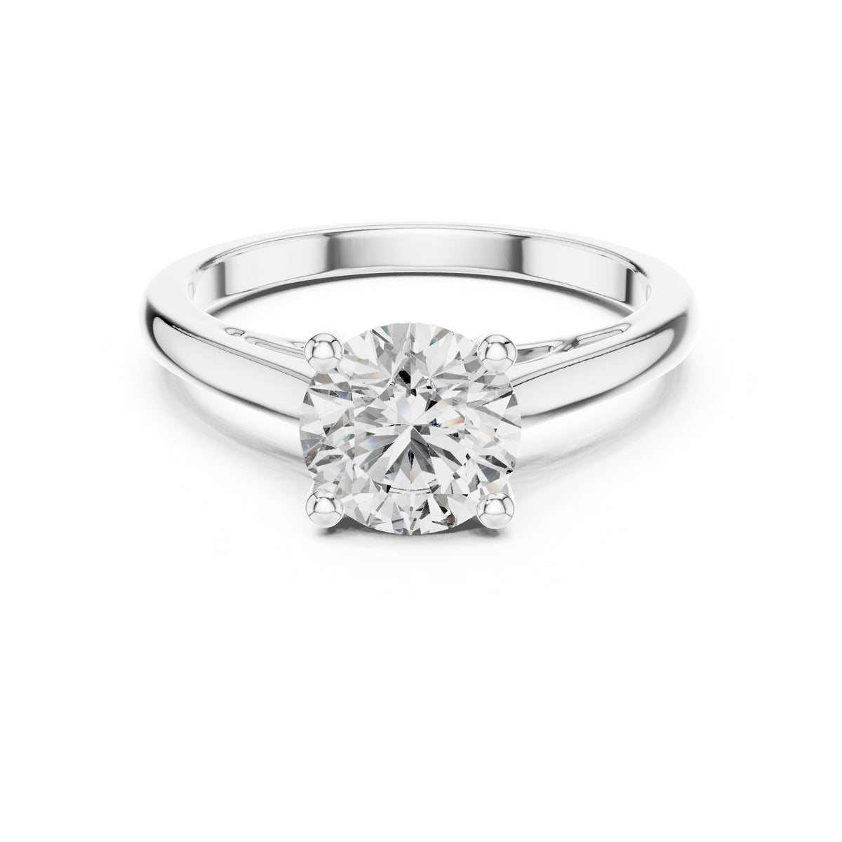Round Solitaire Lab Grown Diamond Engagement Ring