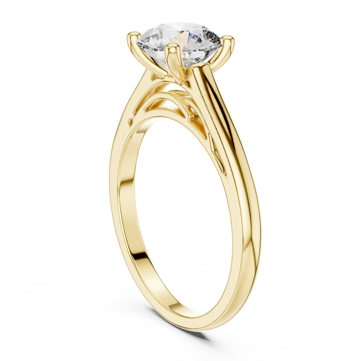 Round Solitaire Lab Grown Diamond Engagement Ring