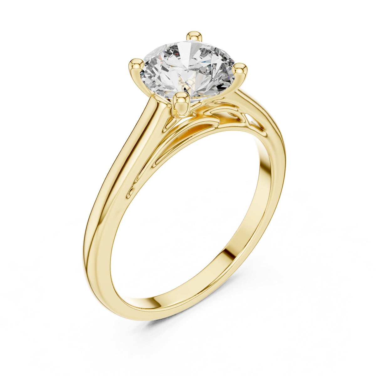 Round Solitaire Lab Grown Diamond Engagement Ring