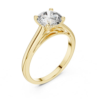 Round Solitaire Lab Grown Diamond Engagement Ring
