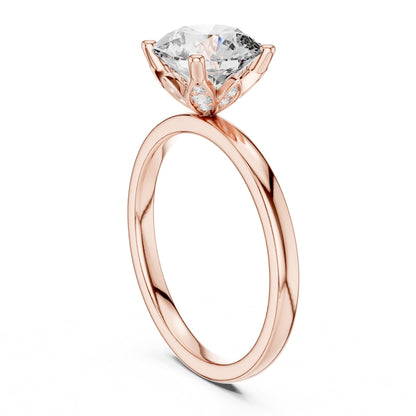 Round Solitaire Lab Grown Diamond Engagement Ring