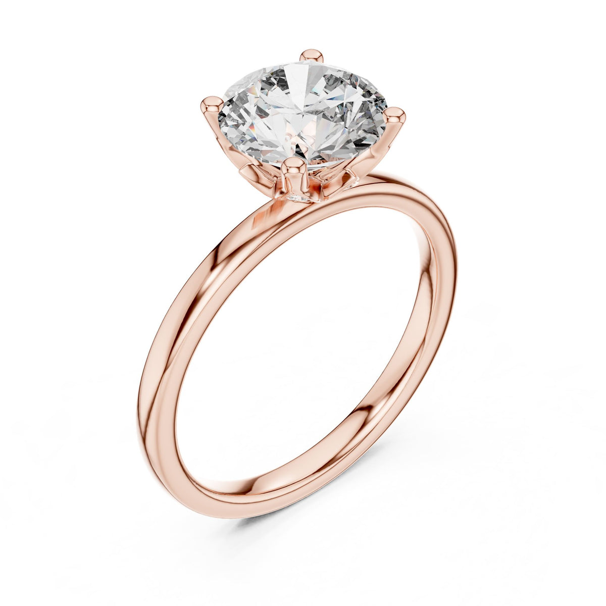 Round Solitaire Lab Grown Diamond Engagement Ring