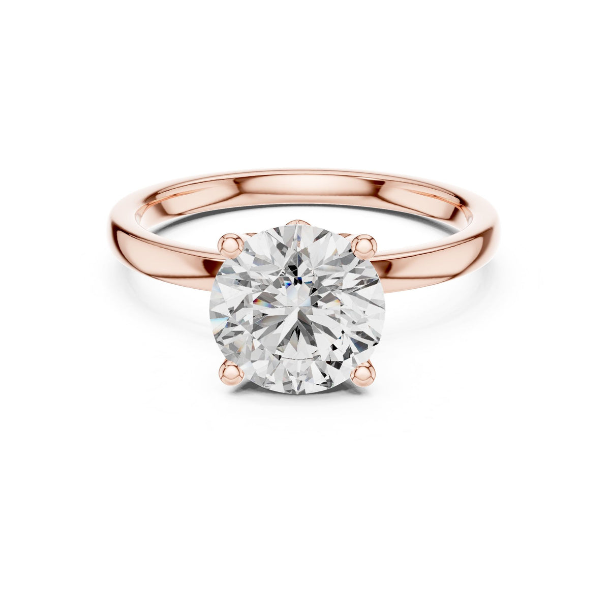Round Solitaire Lab Grown Diamond Engagement Ring