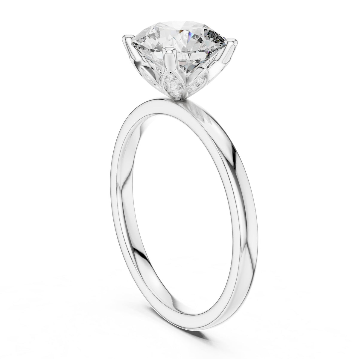 Round Solitaire Lab Grown Diamond Engagement Ring