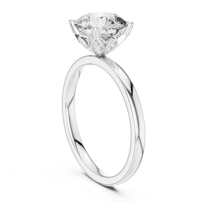 Round Solitaire Lab Grown Diamond Engagement Ring