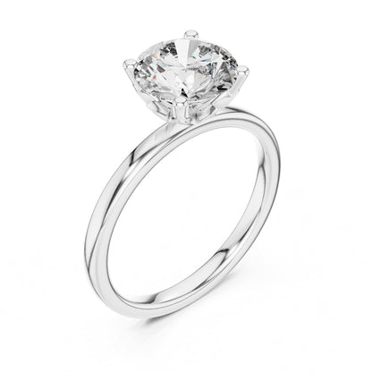 Round Solitaire Lab Grown Diamond Engagement Ring