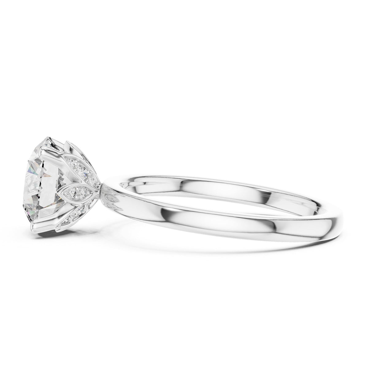 Round Solitaire Lab Grown Diamond Engagement Ring