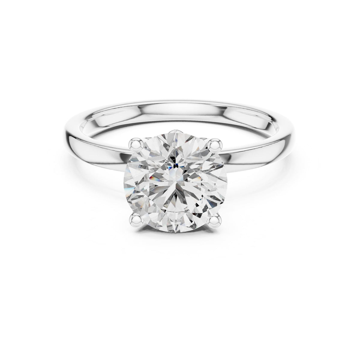 Round Solitaire Lab Grown Diamond Engagement Ring