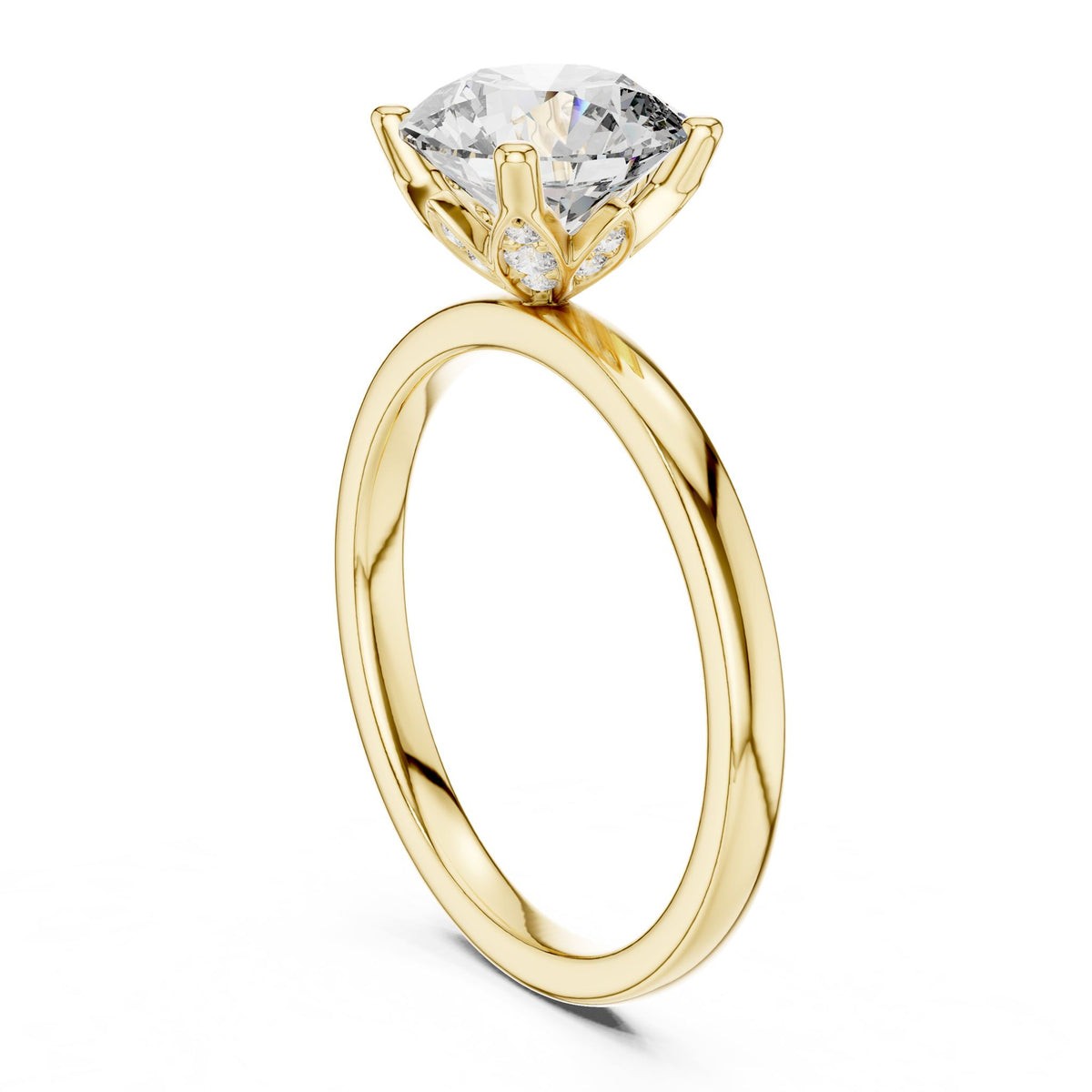 Round Solitaire Lab Grown Diamond Engagement Ring