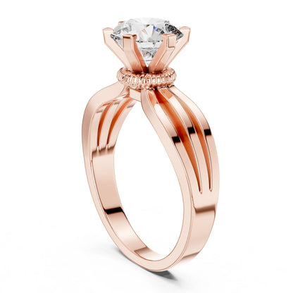 Round Solitaire Lab Grown Diamond Engagement Ring