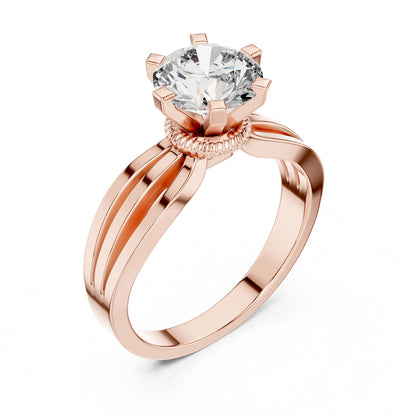 Round Solitaire Lab Grown Diamond Engagement Ring