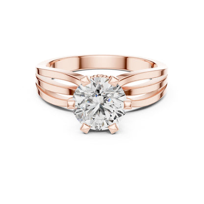 Round Solitaire Lab Grown Diamond Engagement Ring