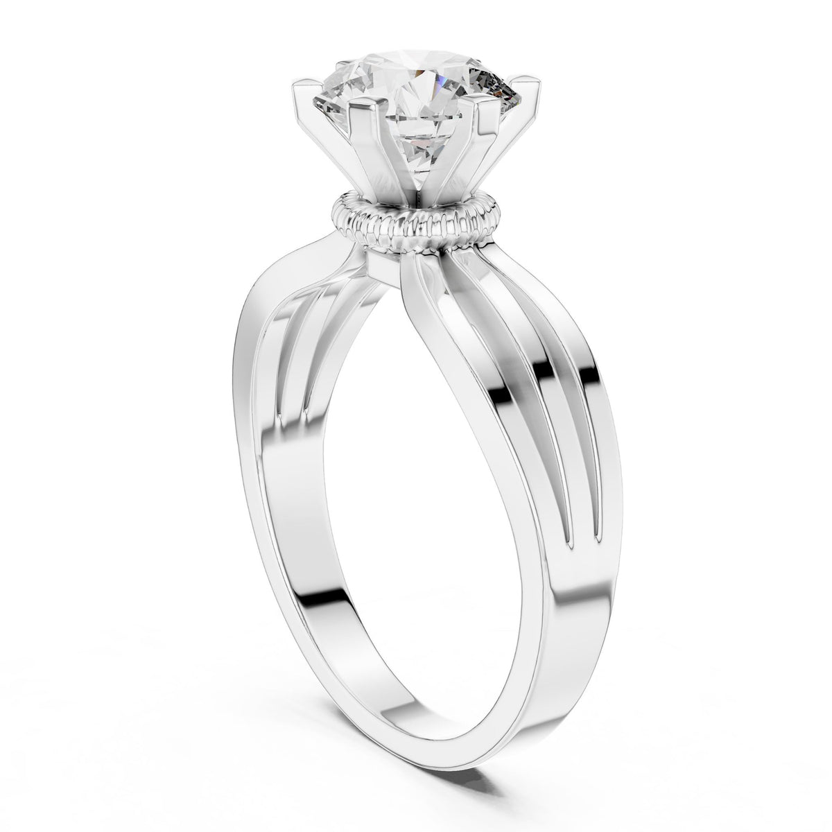 Round Solitaire Lab Grown Diamond Engagement Ring