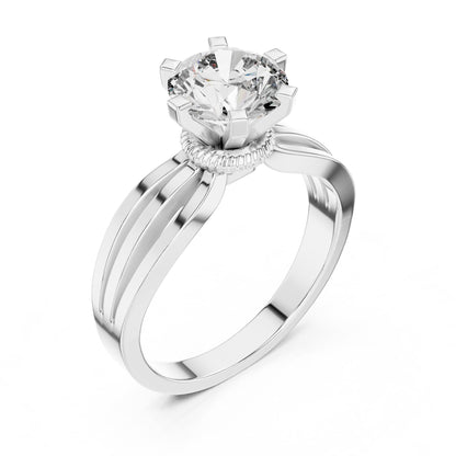 Round Solitaire Lab Grown Diamond Engagement Ring