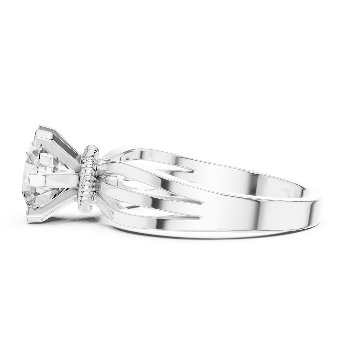 Round Solitaire Lab Grown Diamond Engagement Ring