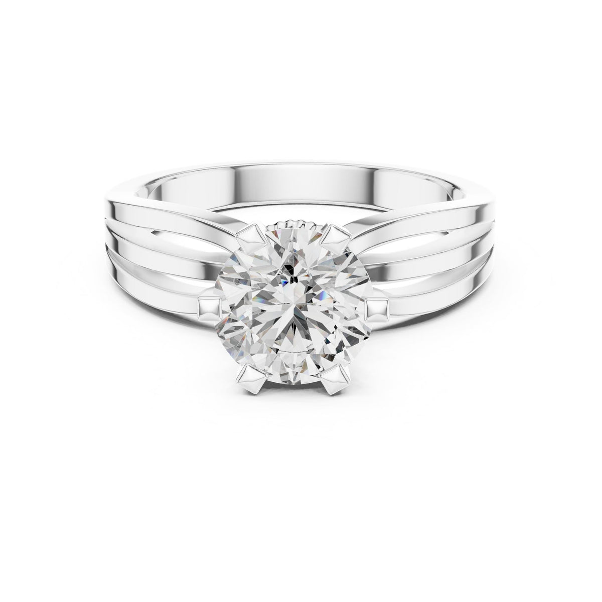 Round Solitaire Lab Grown Diamond Engagement Ring