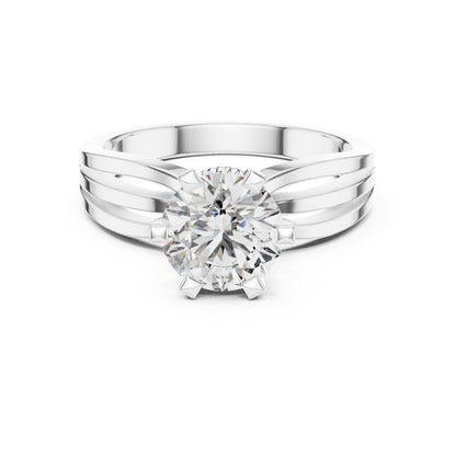 Round Solitaire Lab Grown Diamond Engagement Ring
