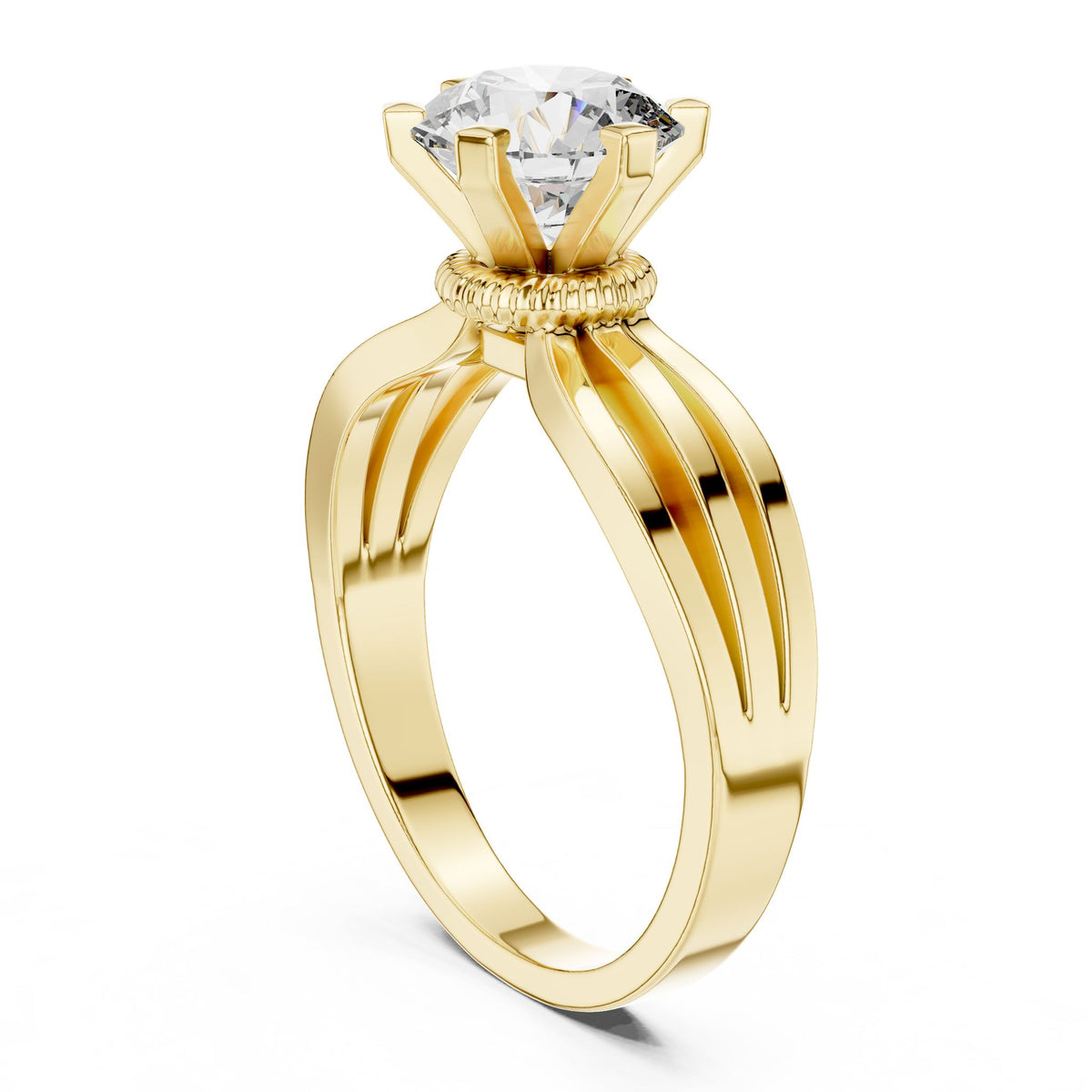 Round Solitaire Lab Grown Diamond Engagement Ring