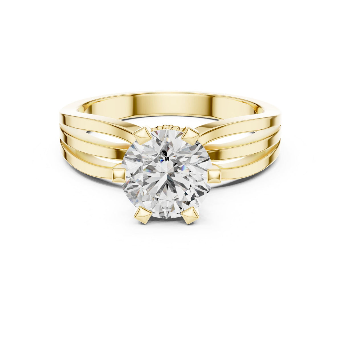 Round Solitaire Lab Grown Diamond Engagement Ring