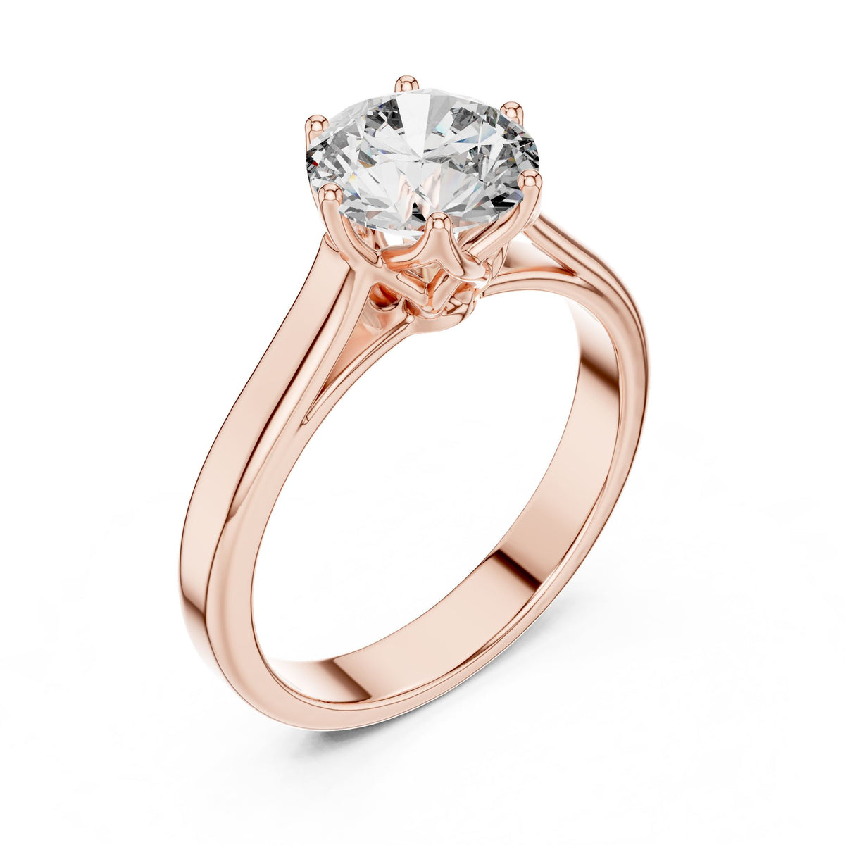 Round Solitaire Lab Grown Diamond Engagement Ring