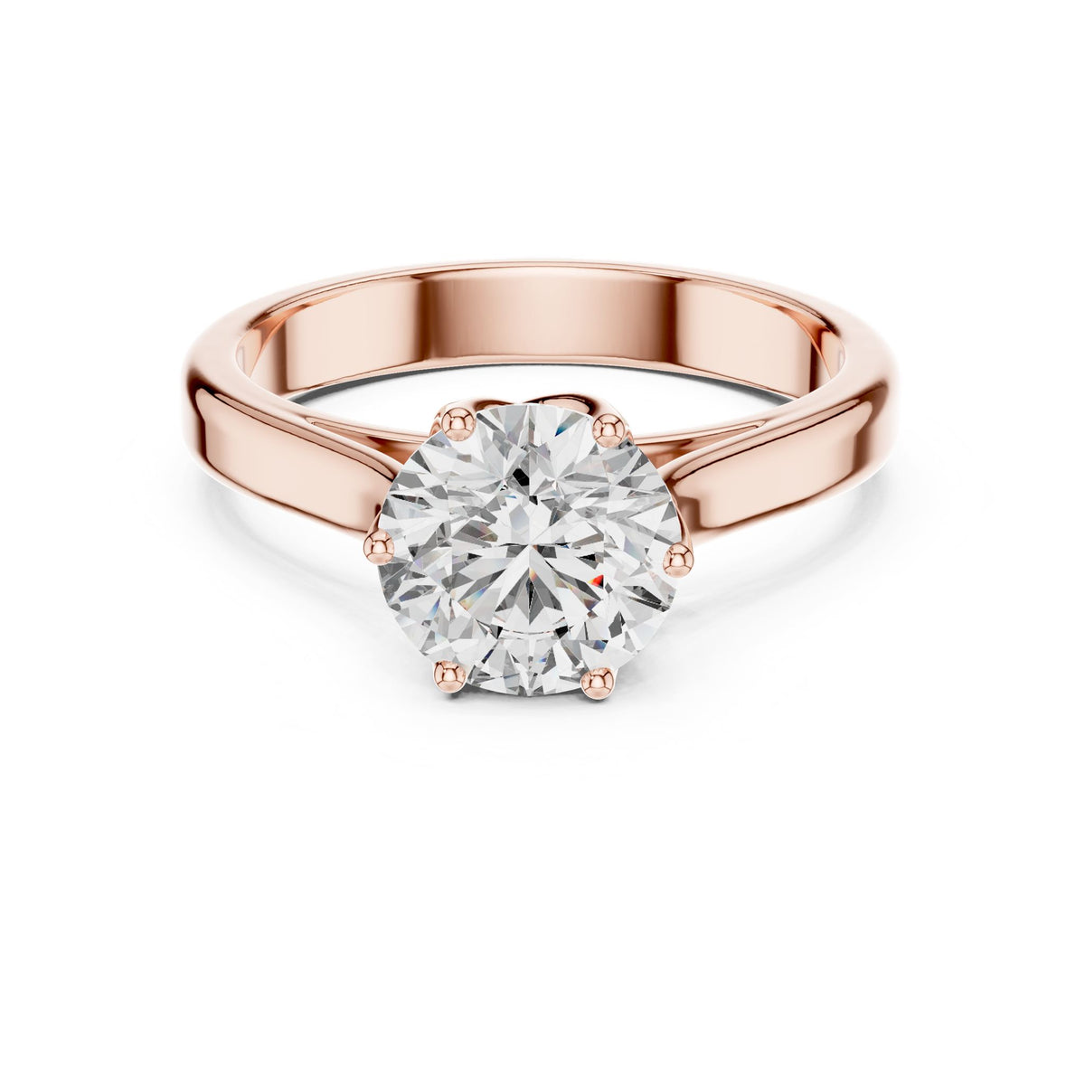 Round Solitaire Lab Grown Diamond Engagement Ring