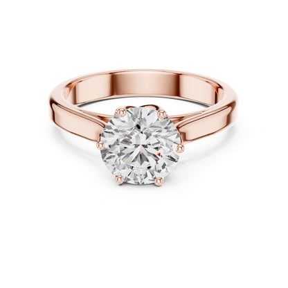Round Solitaire Lab Grown Diamond Engagement Ring