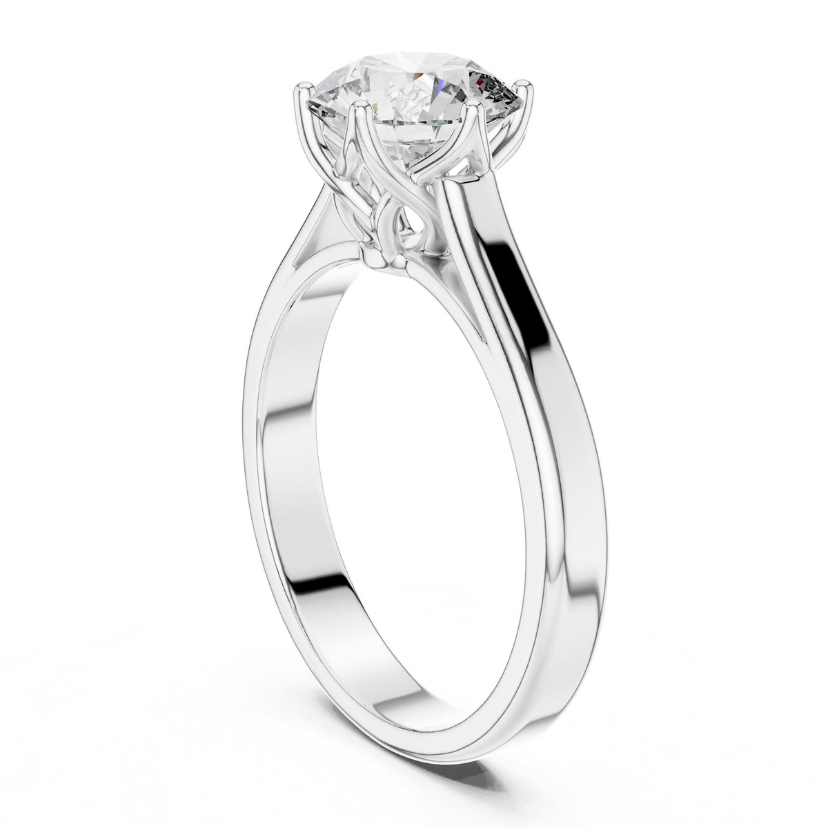 Round Solitaire Lab Grown Diamond Engagement Ring