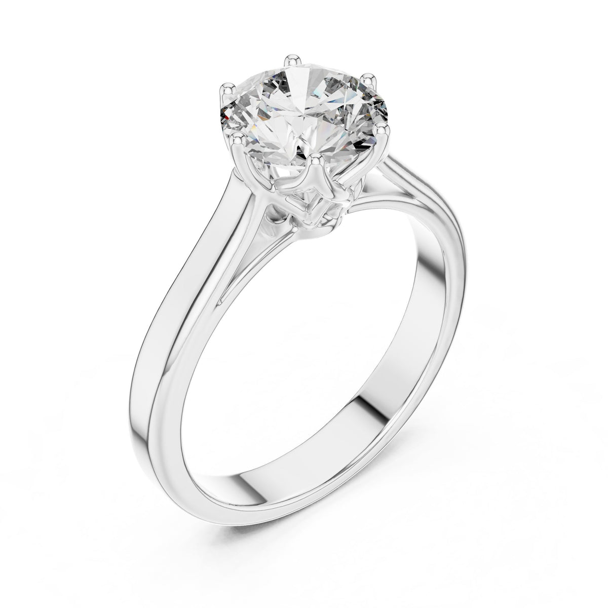 Round Solitaire Lab Grown Diamond Engagement Ring