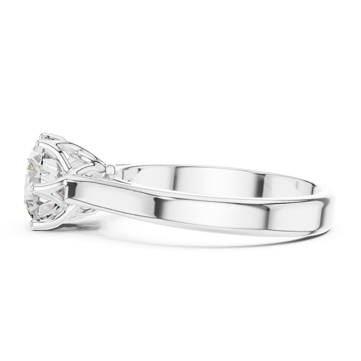 Round Solitaire Lab Grown Diamond Engagement Ring