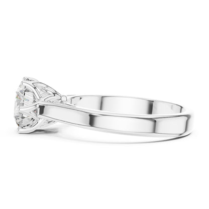 Round Solitaire Lab Grown Diamond Engagement Ring
