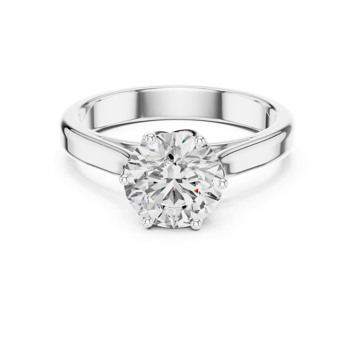 Round Solitaire Lab Grown Diamond Engagement Ring