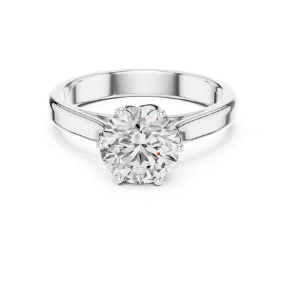 Round Solitaire Lab Grown Diamond Engagement Ring