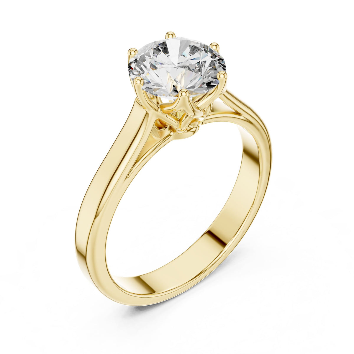 Round Solitaire Lab Grown Diamond Engagement Ring