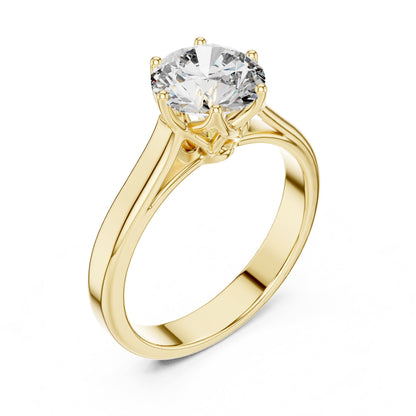 Round Solitaire Lab Grown Diamond Engagement Ring