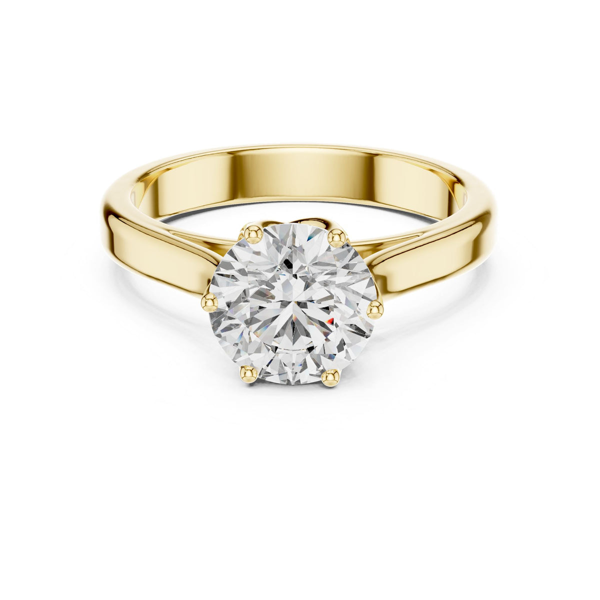 Round Solitaire Lab Grown Diamond Engagement Ring