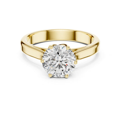 Round Solitaire Lab Grown Diamond Engagement Ring