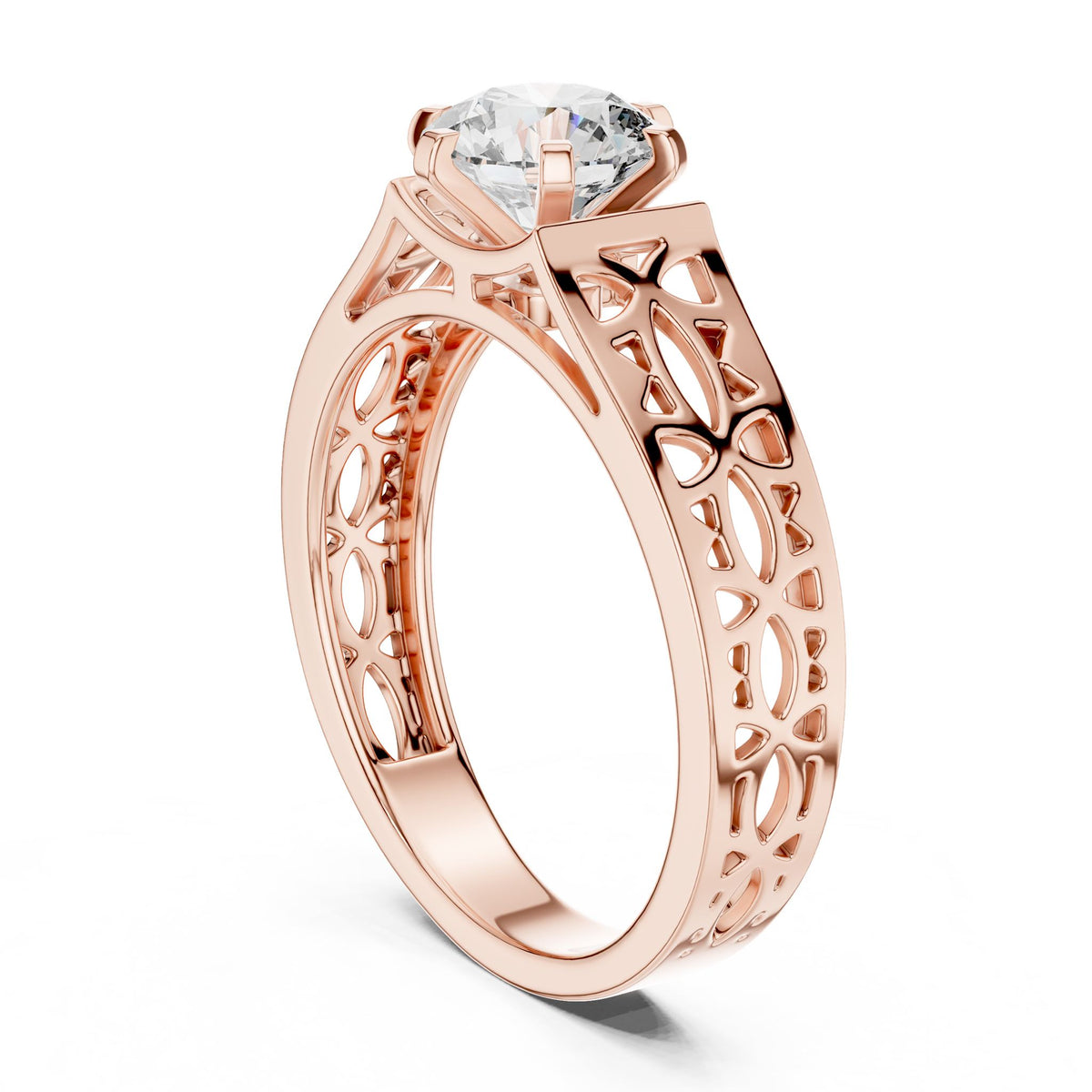 Round Solitaire Lab Grown Diamond Engagement Ring