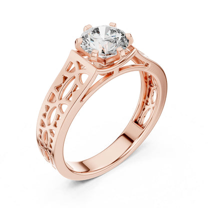 Round Solitaire Lab Grown Diamond Engagement Ring