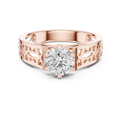 Round Solitaire Lab Grown Diamond Engagement Ring