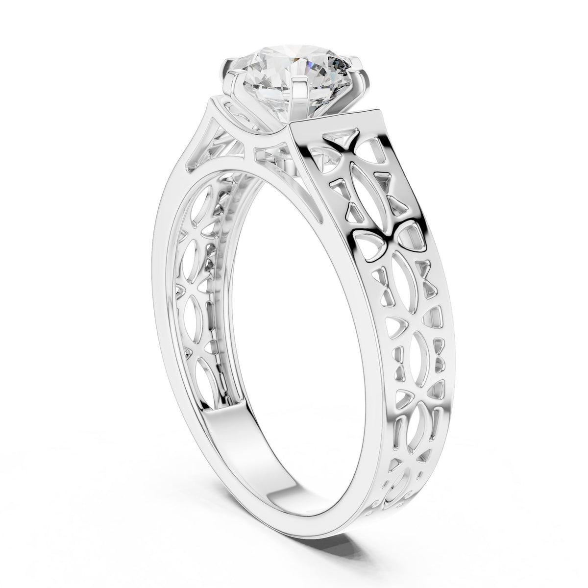 Round Solitaire Lab Grown Diamond Engagement Ring