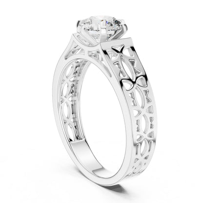 Round Solitaire Lab Grown Diamond Engagement Ring