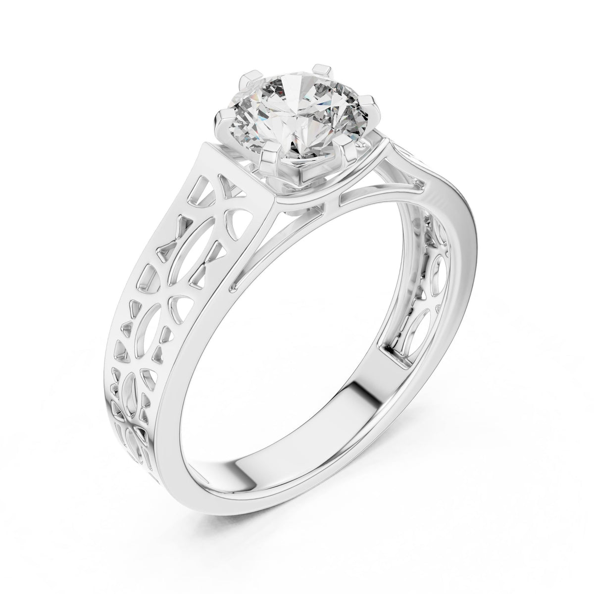Round Solitaire Lab Grown Diamond Engagement Ring