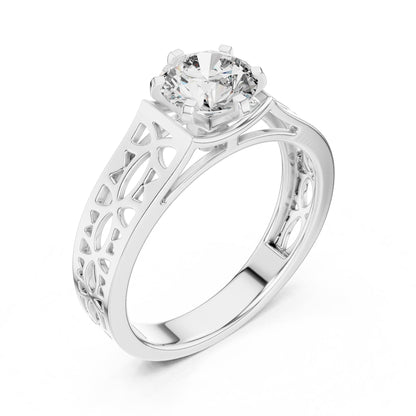 Round Solitaire Lab Grown Diamond Engagement Ring