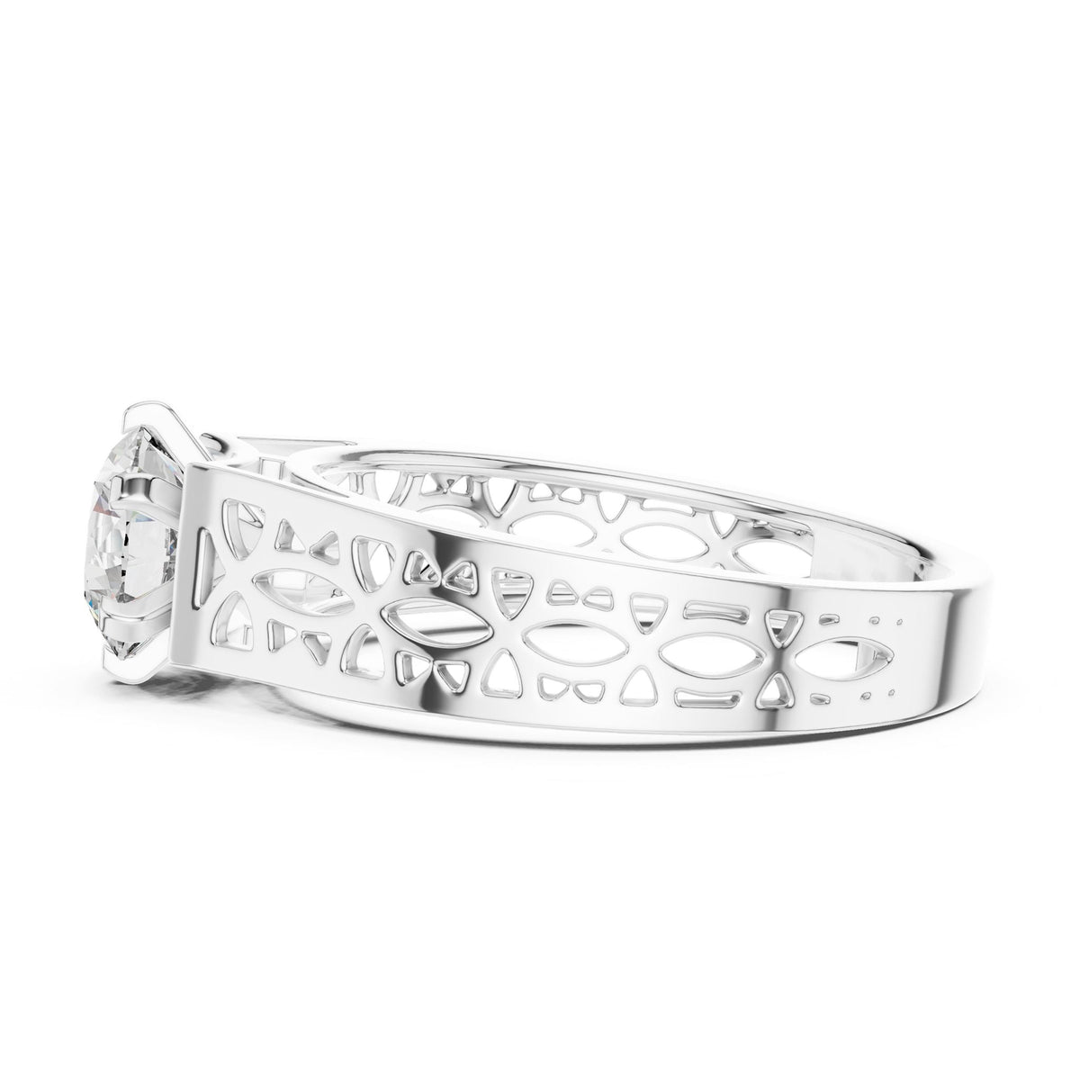 Round Solitaire Lab Grown Diamond Engagement Ring