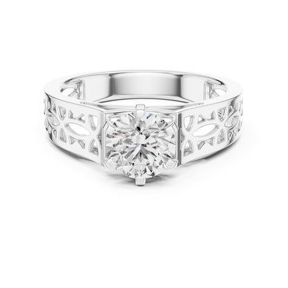 Round Solitaire Lab Grown Diamond Engagement Ring
