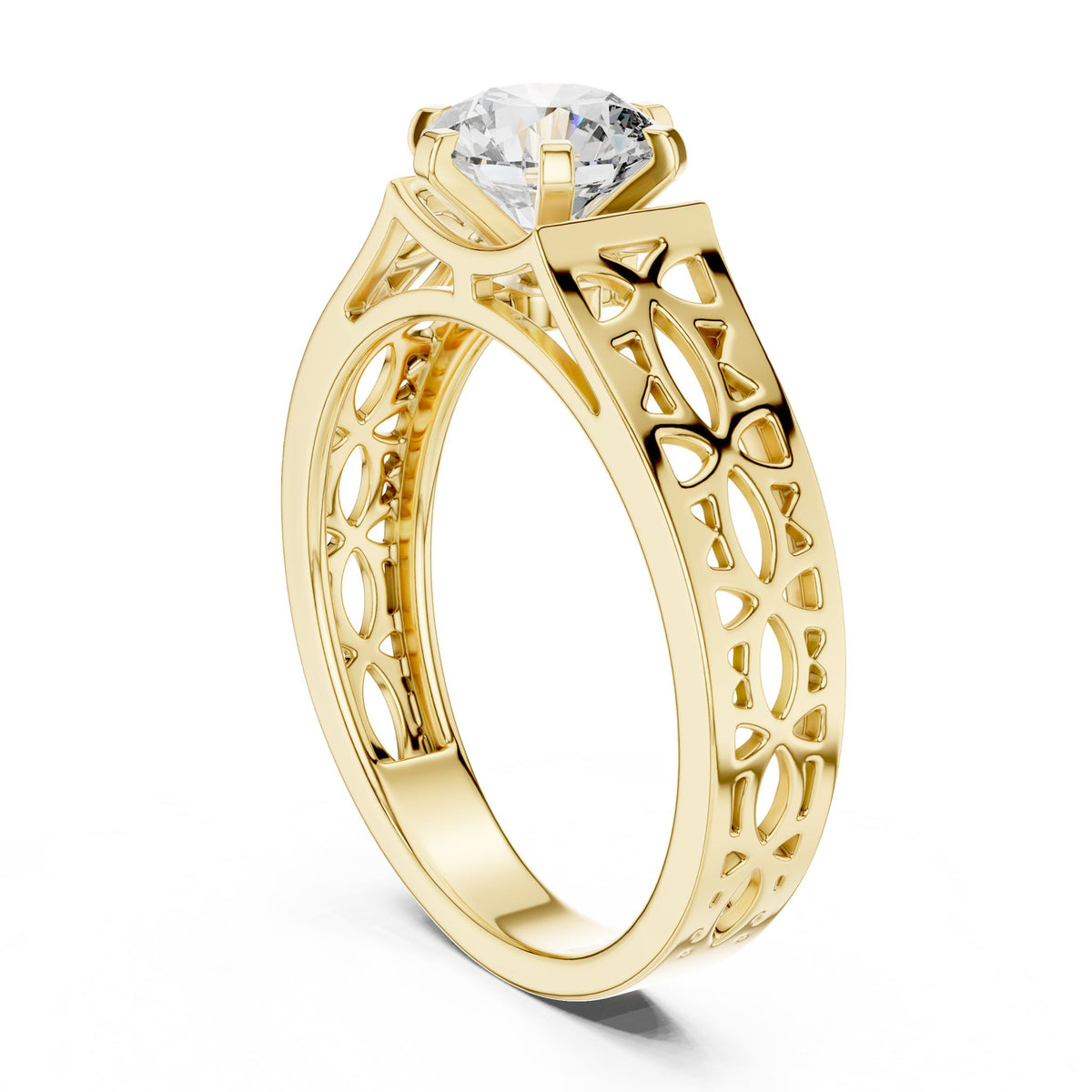 Round Solitaire Lab Grown Diamond Engagement Ring