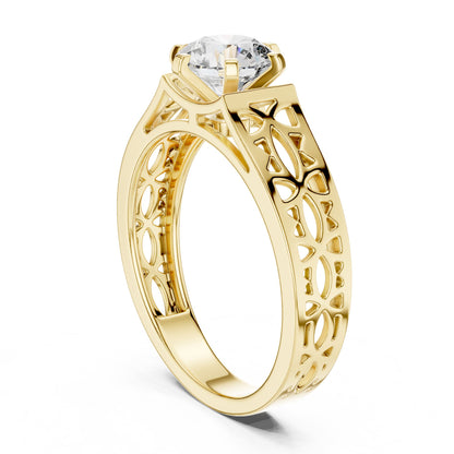 Round Solitaire Lab Grown Diamond Engagement Ring
