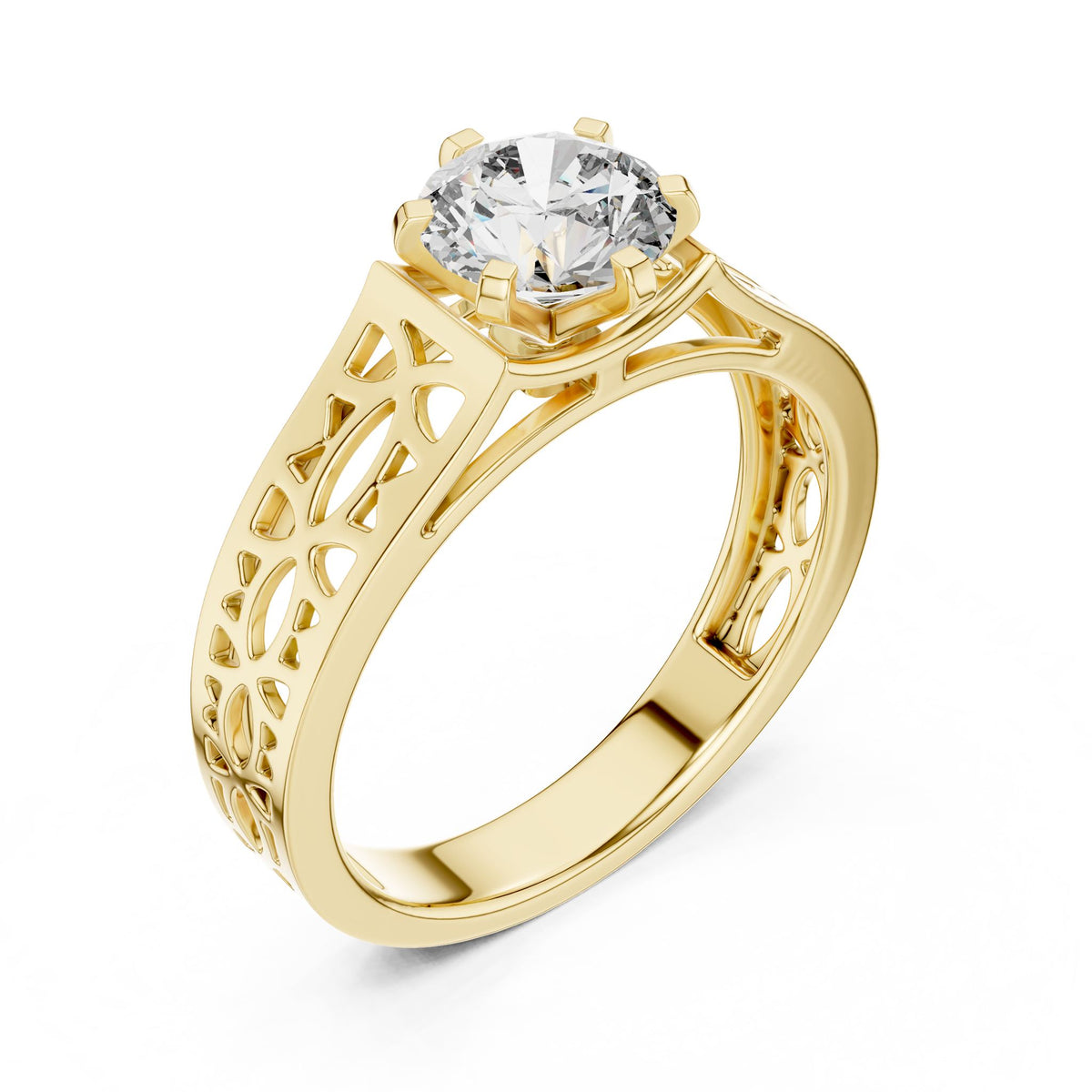 Round Solitaire Lab Grown Diamond Engagement Ring